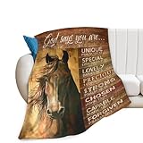 Tijuboni Christian Horse Throw Blanket Horse Gifts for Girls Boys Women Men Kids Adults Soft Flannel Fleece Blanket for Couch Sofa ​Bed Home Decor 40'x50'