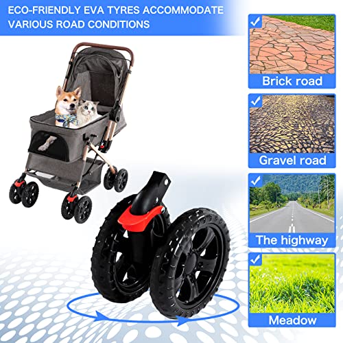 Ingborsa Carrinho de passeio para cães e gatos de estimação com cobertura climática, com cesta de ar