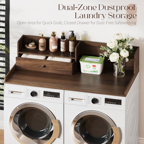 Image of Washer Dryer Countertop with Drawer - Laundry Room Organization