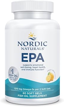 Nordic Naturals EPA, Lemon - 60 Soft Gels - 1210 mg Omega-3 - High-Intensity EPA Formula for Positive Mood, Heart Health & Healthy Immunity - 30 Servings