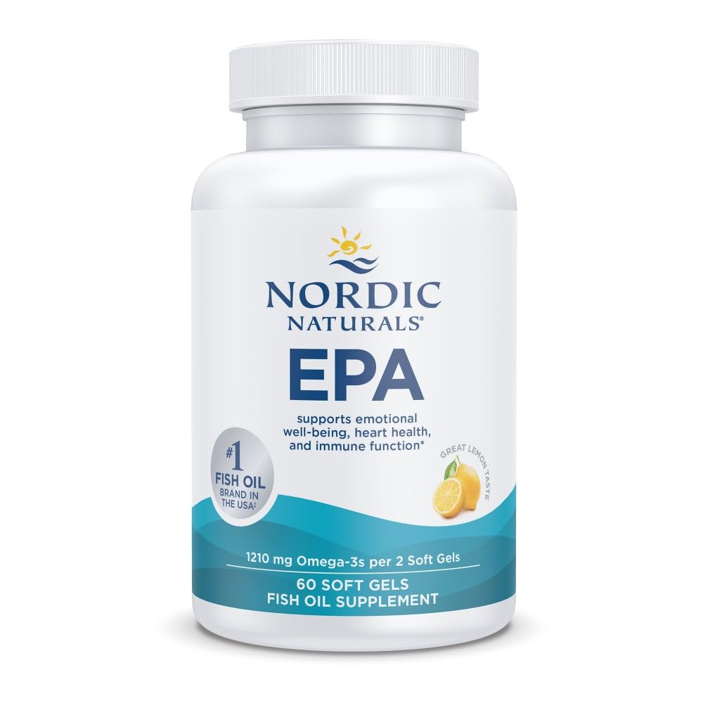 Nordic Naturals EPA | 1210 Mg Omega-3 Fish Oil With EPA & DHA Supplement | High-Intensity 3 EPA Supplement | Promotes Mood, Heart Health & Immune Function | Lemon Fish Oil Flavour 60 Soft Gels-image-38