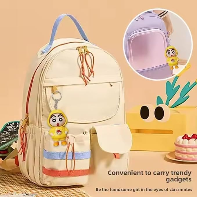 Image of Plastic Shiravani Shinchan Face Changing Keychain 3 Expressions 3D Cartoon ABS Toy Key Holder for Bags Cars Gifts Cute Action Figure Kids Adults, Yellow