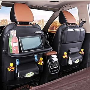 2 STKS Auto Organiser, Waterdichte en Duurzame Auto Seat Organizer, Opvouwbare Lade Tafel, Fit 10 inch iPad 9 zakken…