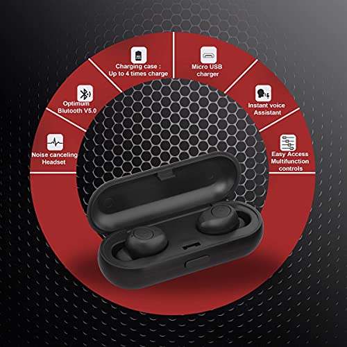 Image of Hitage Earbuds TWS-13 True Wireless Bluetooth Earbuds Headset Wireless Earphones Bluetooth Headphones with Mic HD Stereo Sound Lightweight & Ergonomic Earphones