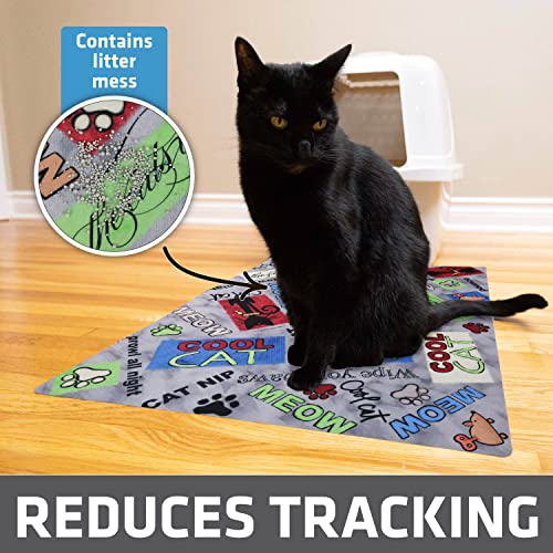 Image of Drymate Cat Litter Box Mat, Litter Trapping Mat, Waterproof, Urine-Proof, Absorbent, Machine Washable, Soft on Paws, Contains Mess, Protects Floors, Kitten Supplies, Multicolor, 20x28