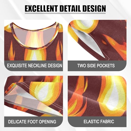 Pajama Sets Short Sleeve Flame Pattern Print Design Soft Cotton Summer Sleepwear 2 Piece PJS Size 5-14T3