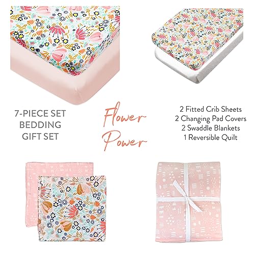 Image of HonestBaby 7 & 5 Piece Sweet Dreams Nursery Gift Set 100% Organic Cotton for Baby Boys, Girls