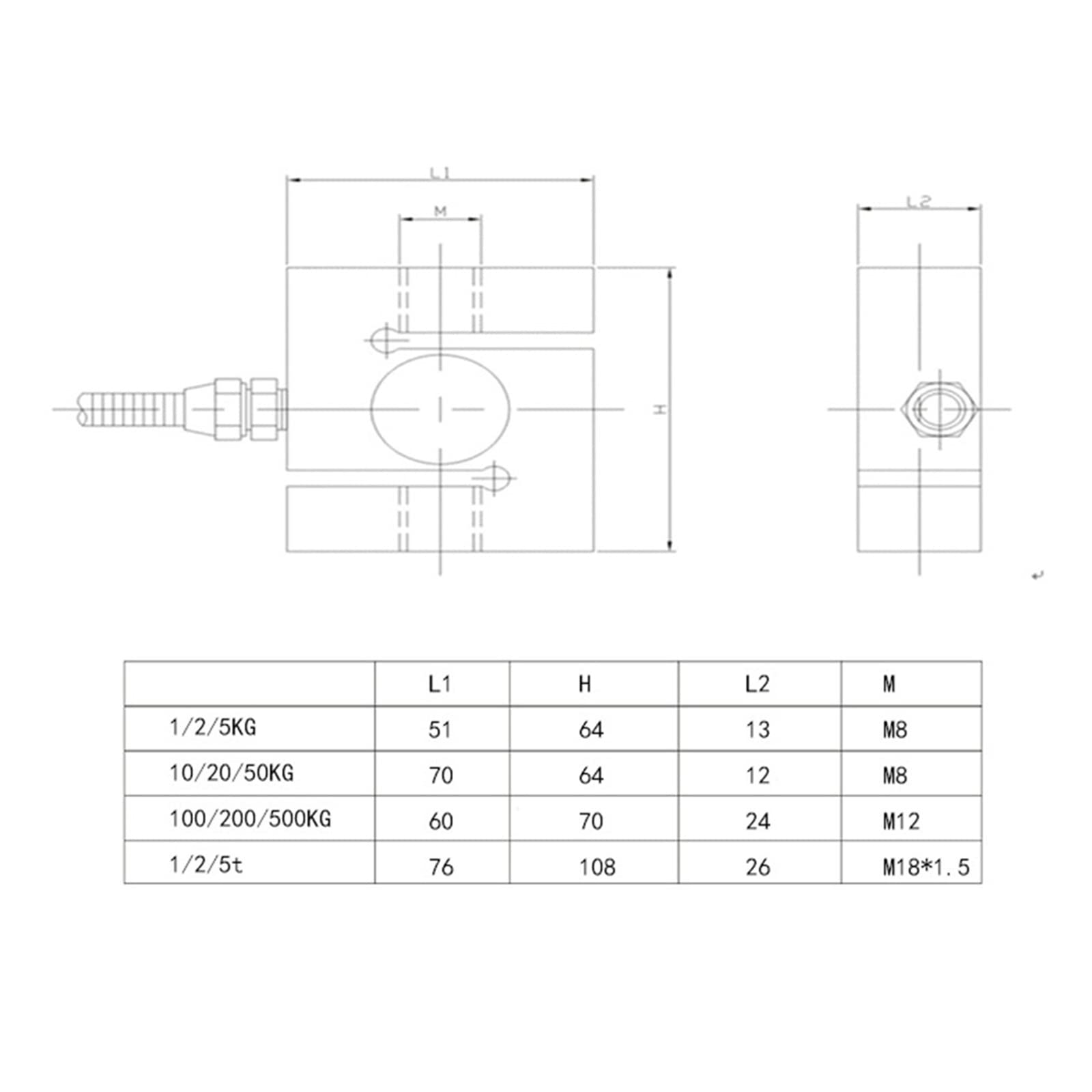 Dynamomètre numérique DS2-S 0-5000N affichage numérique haute précision dynamomètre externe push-pull dynamomètre externe compteur de force de poussée numérique de type S pour l'enseignement en labora