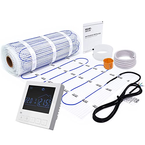 Juego de calefacción eléctrica por suelo radiante de 1,0 a 12 m², HD-mat150/T2
