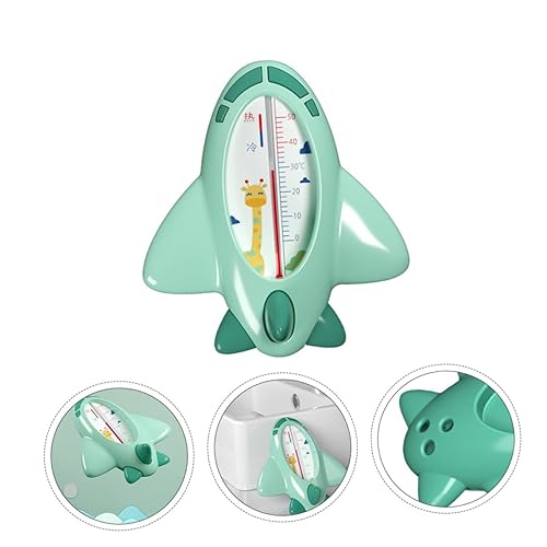 Miniatura 4 de Yardwe Termómetro de agua de baño flotante con forma de avión de dibujos animados Medidor de temperatura preciso para bañera Piscina Verde