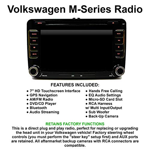 GPS Navigation Radio Bluetooth Touch Screen Plug and Play for VW Volkswagen Vehicles (Fits: Jetta 06-14, EOS 07-14, Caddy 10-14, Tiguan 09-14, Golf/GTI 03-14, CC 09-14, Passat 07-14) - Thumbnail 3