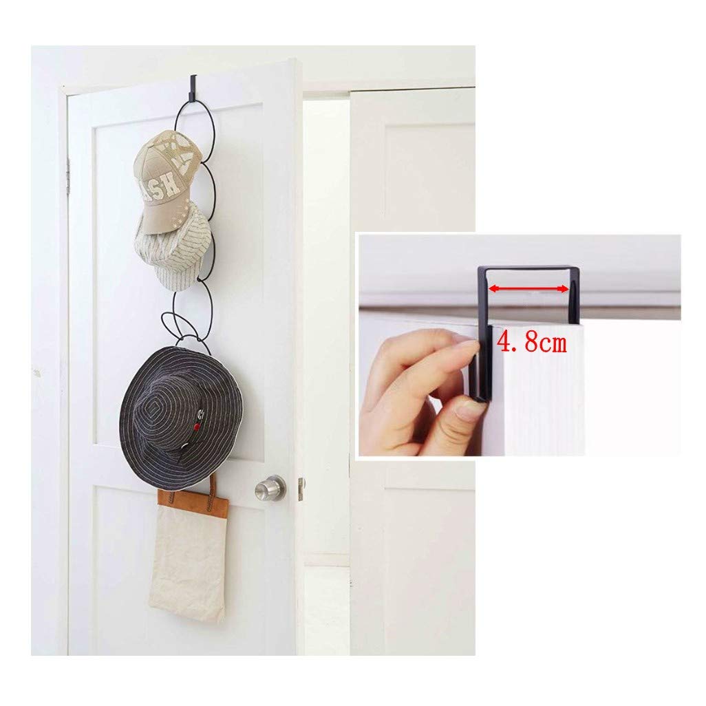 Portacappelli Da Porta JZK - Organizzatore Per Cappelli E Accessori In Metallo Nero, 5 Ganci