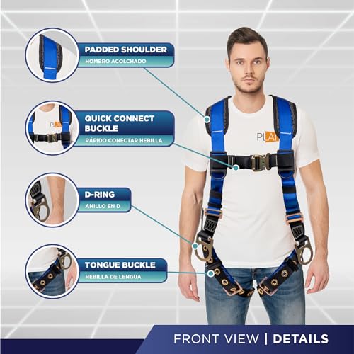Image of Palmer Safety Full Body Harness with 5 Point Adjustment, Dorsal D-ring, Grommet Legs, Two Side D Rings, and Fall Indicators