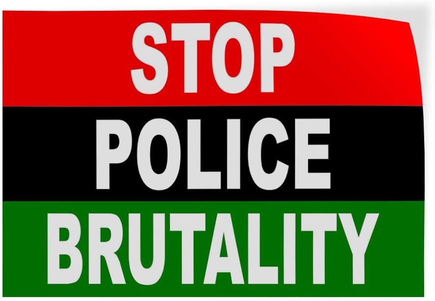 Custom Decal Stickers Multiple Sizes Stop Police Brutality Flag Industrial Vinyl Safety Sign Label Peace Designs Personalized Text Here 24x18Inches
