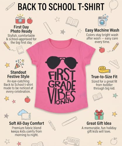 Image of Unique Baby Boys Kindergarten Vibes Only Back to School T Shirt