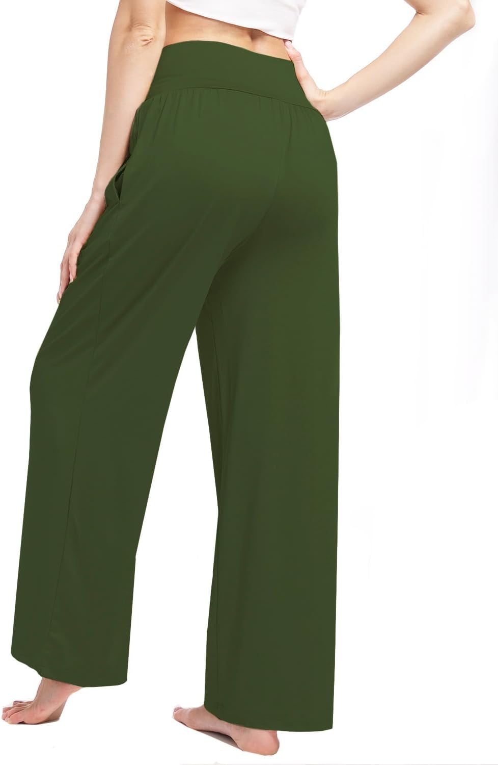 3 Pack Women's Wide Leg Pants Crossover with Pockets High Waist Loose Sweatpants Casual Lounge Yoga Workout Palazzo - Image 3