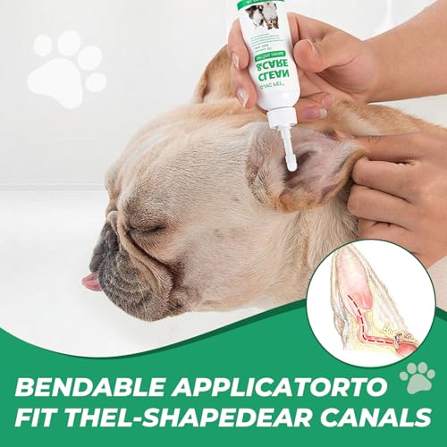 120ml Ohrenreiniger für Hunde,Sanfte Ohrenpflege für Hunde,wirkende Ohrenpflege für Hunde,Hund Ohrentropfen stoppen Ohren Juckreiz,Haustier Ohrreiniger für Hunde und Katzen
