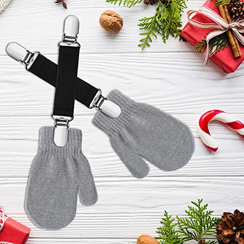 YGAOHF 10PCS Mitten Clips, Stainless Steel Glove Clips for Kids Toddler, Adjustable Winter Elastic Clip Hat Clip for Children, Fashion Fit Dress Clips, Garments Glove Clips for Adult2