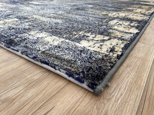 Image of Modern 4x6 Feet (120x180 CM) Silk Touch Carpet for Living Room | Washable Anti-Skid | Multicolor Chevron Pattern | Stain-Resistant Floor Rug for Drawing Room Hall