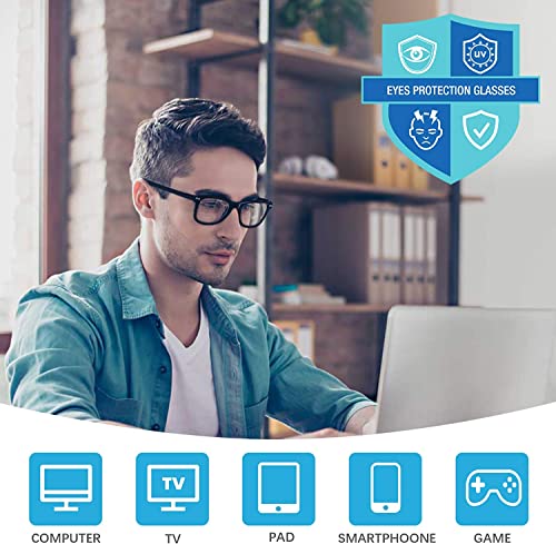 Image of EFERMONE Blue Ray Cut Light Filter Computer Glasses With Antiglare for Eye Protection (Zero Power, Blue Coated)