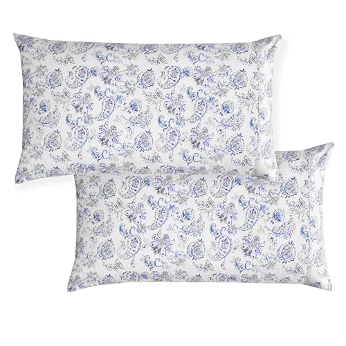 Elegant Comfort Luxury Soft Bed Sheets Paisley Pattern - 1500 Premium Hotel Quality Microfiber Softness Wrinkle and Fade Resistant (6-Piece) Bedding Set, Full, Paisley Indigo