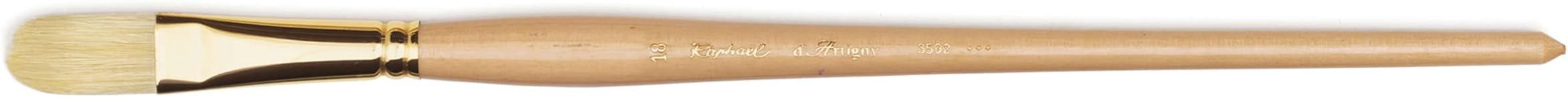 Raphael D'Artigny 3592 Interlocked White Bristle Brush, Filbert, 18