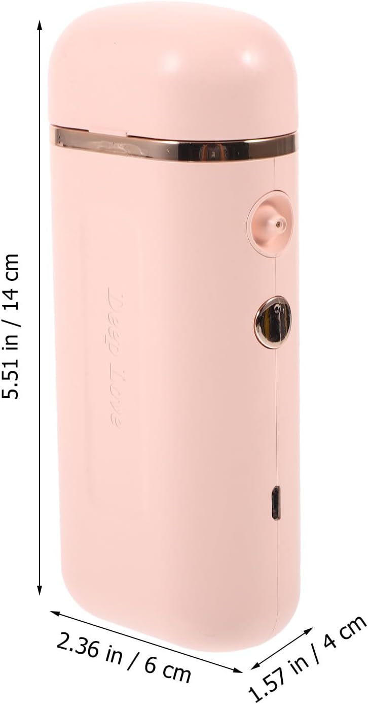 Artibetter Portable Facial Mister Spray, Handheld Mini Face Steamer with Mist Spray for Salon and Home Hydrating Skin Care, Pink Oxygen Infuser for Women