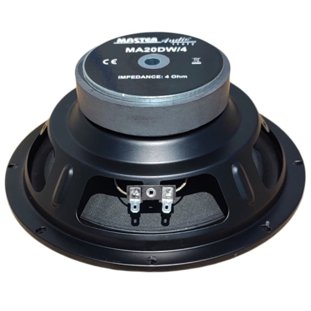 MASTER AUDIO 1 MA20DW/4 Altavoz woofer Profesional 20 cm 200 mm 8" 150 Watt rms y 300 Watt MAX 4 Ohm para Coche, 1 Pieza