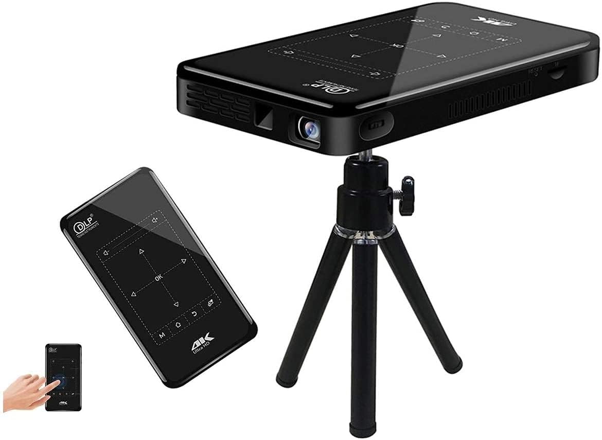 Microware P8i 50LM Mini WiFi Smart 854 * 480 (WVGA) DLP 0. 3 inch EM DMD Portable LED Projector with Remote Control & Holder, Android 4. 4, RK3128, 1GB RAM, 8GB ROM, WiFi, BT, HDMI(Black)-image-46