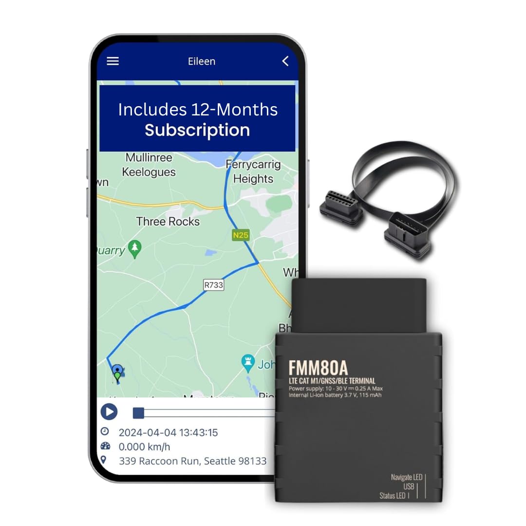 Transpoco 4G GPS Tracker for Vehicles with 12-Month Subscription – Real-Time Tracking, Easy Installation, Battery Connected – Ideal for Cars, Vans, Trucks & Motorbikes