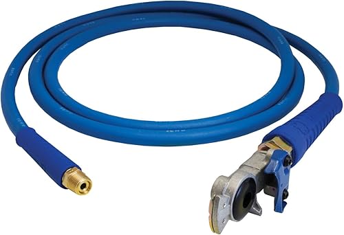 Miniatura 3 de Tectran Conjunto de manguera de línea de aire recta codificado por colores con FLEXGrip-HD  Gladhands de aluminio instalado  Juego rojo y azul  (15