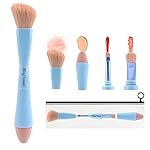 Multi-Tasker 4-in-1 Makeup Brush,Makeup Sponge,Blush Blending,Eyeshadow,Eyebrow&Liner Lip Face Foundation All-in-One Brushes Travel Makeup Brushes Mini Makeup Tools Kit, Gift for Women