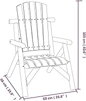 Vista 5 de Garden Chair, Solid Spruce Wood, Burned Look, Standard Durable Outdoor Patio Furniture, Comfortable Backyard Seating