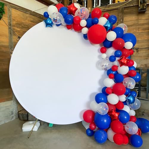 Image of Blue Red White Balloons, 12 Inch Dark Blue Matt Red and Ivory Latex Helium Balloon for Baseball Cartoon Birthdays Labor Patriotic Theme 4th of July Decorations Independence Day Party Decorations