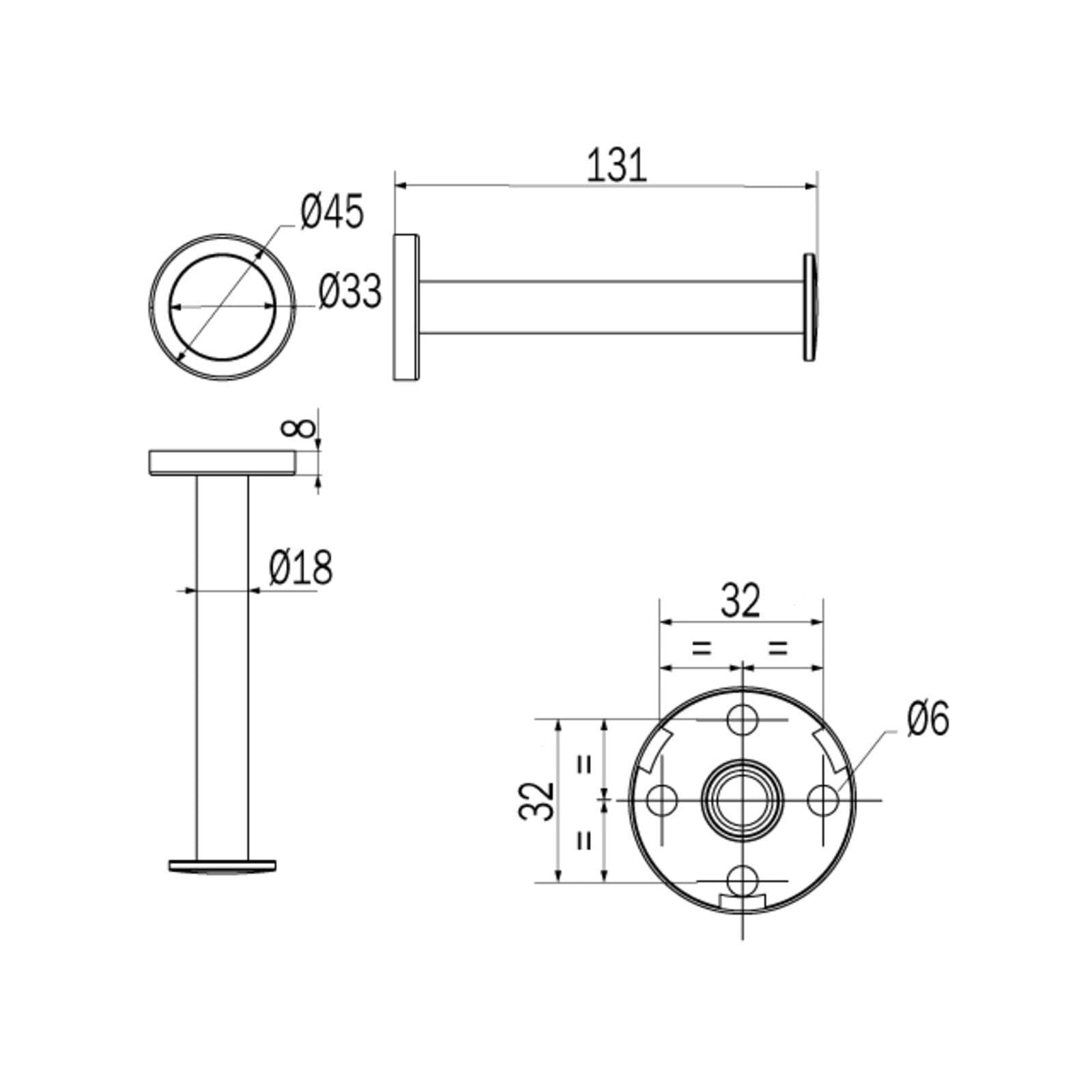 Inda A24280CR One Portarotolo di Scorta per Carta Igienica, Accessori Bagno, Cromo