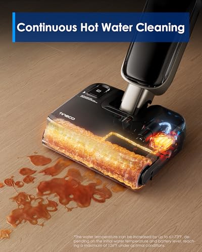 Image of Tineco Floor ONE S9 Master Wet Dry Vacuum Cleaner, StreakFree Scraper, ThermoBlast Tech, Hot Water Mopping, 3.9inch Ultra-Slim Body, 23kPa Suction, Flashdry Self-Cleaning System