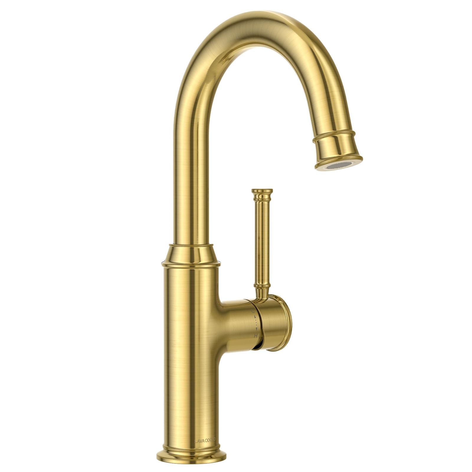 Lava Odoro Curtura Bar Sink Faucet, Gold Bar Faucet Single Hole, 360° Swivels Spout Wet Bar Faucets or Prep Sink Faucet, Solid Brass Spot-Free Small