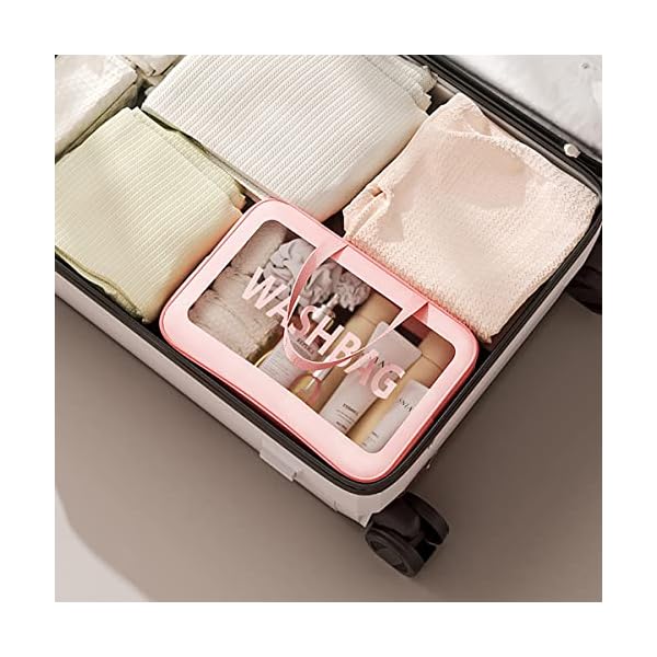 Ymlike-Large-Capacity-Portable-Travel-Cosmetic-Bag-2-Layer-Visible-Wet-Dry-Separated-Toiletry-Bag-with-Handles-Clear-Handbag-Organizer-Makeup-Case-Storage-Pouch-for-Women-and-Girls-White Ymlike Large Capacity Portable Travel Cosmetic Bag, 2 Layer Visible Wet Dry Separated Toiletry Bag with Handles, Clear Handbag Organizer Makeup Case Storage Pouch for Women and Girls (White)