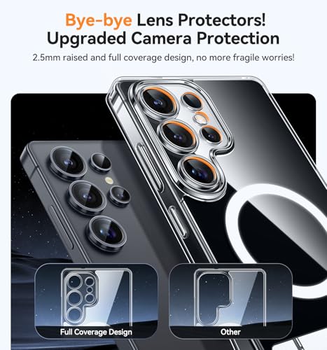 Image of CANSHN Strong Magnetic & Seamless Stand Designed for Samsung Galaxy S25 Ultra Case (2025) [[Adjustable Kickstand] [Compatible with Magsafe], Crystal Clear