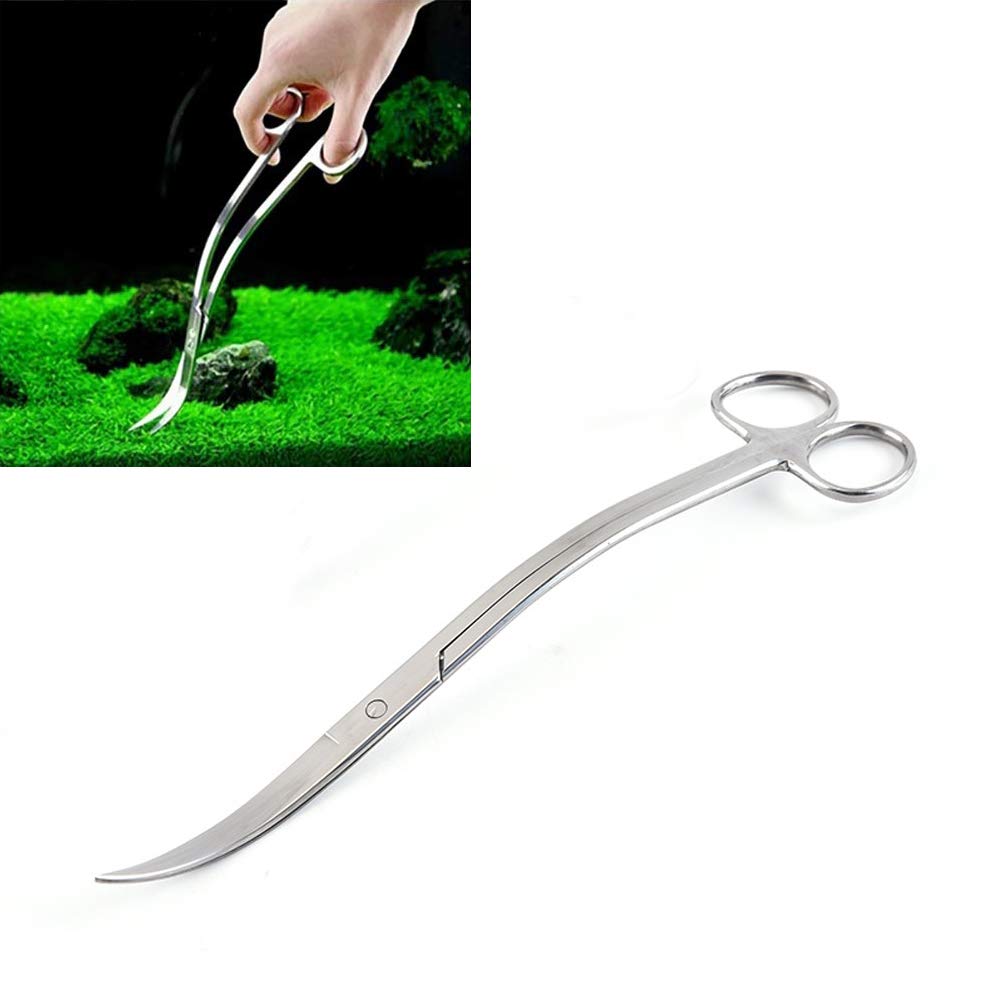 Stainless Steel Wave Scissors Aquarium Tank Aquatic Plant Tongs Scissors Tools for Fish Tank Plants (Wave Scissors)