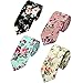 Men's Fashion Causal Cotton Floral Printed Tie Necktie Skinny Ties for Men Pack of 4