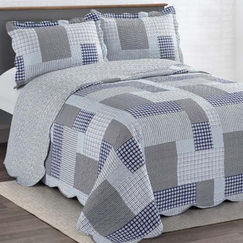 Colcha Patchwork Microfibra Camesa Casal Gigante 220X240 BLASSE