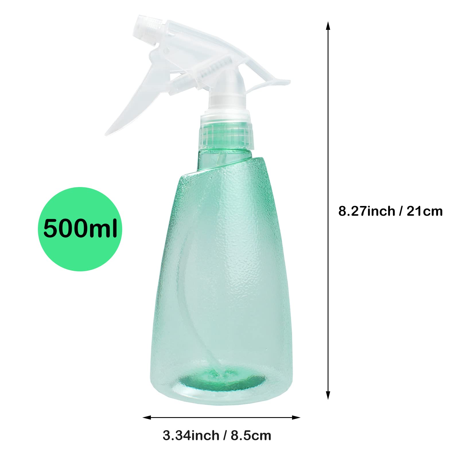 2 Flaconi Spray Da 500 Ml Con Ugello Regolabile Nebbia/Getto, Ricaricabili E A Prova Di Perdite, Per Pulizia E Piante, Verde E Rosa - 4