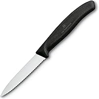 Vista 5 de Victorinox Cuchillo de pelar clásico suizo de 3.25 pulgadas con borde recto, punta de lanza, naranja, pelar de 3.25 pulgadas