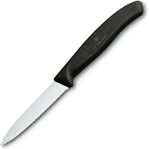 Vista 6 de Victorinox Swiss Classic - Cuchillo de pelar con borde recto (3.25 pulgadas), Dentado Negro