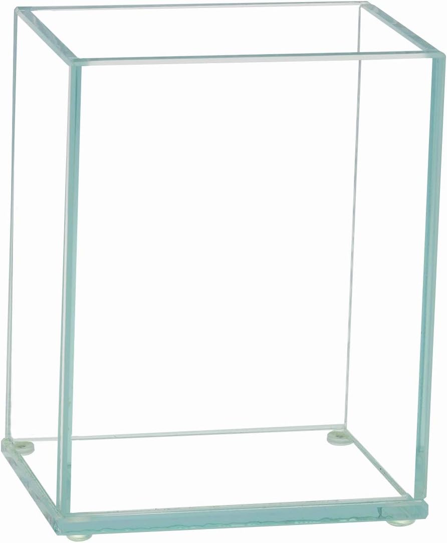 Flower Glass Vase Decorative Centerpiece for Home or Wedding by Royal Imports - Flat Rectangle Plate Glass, 4" W x 5" H, Clear