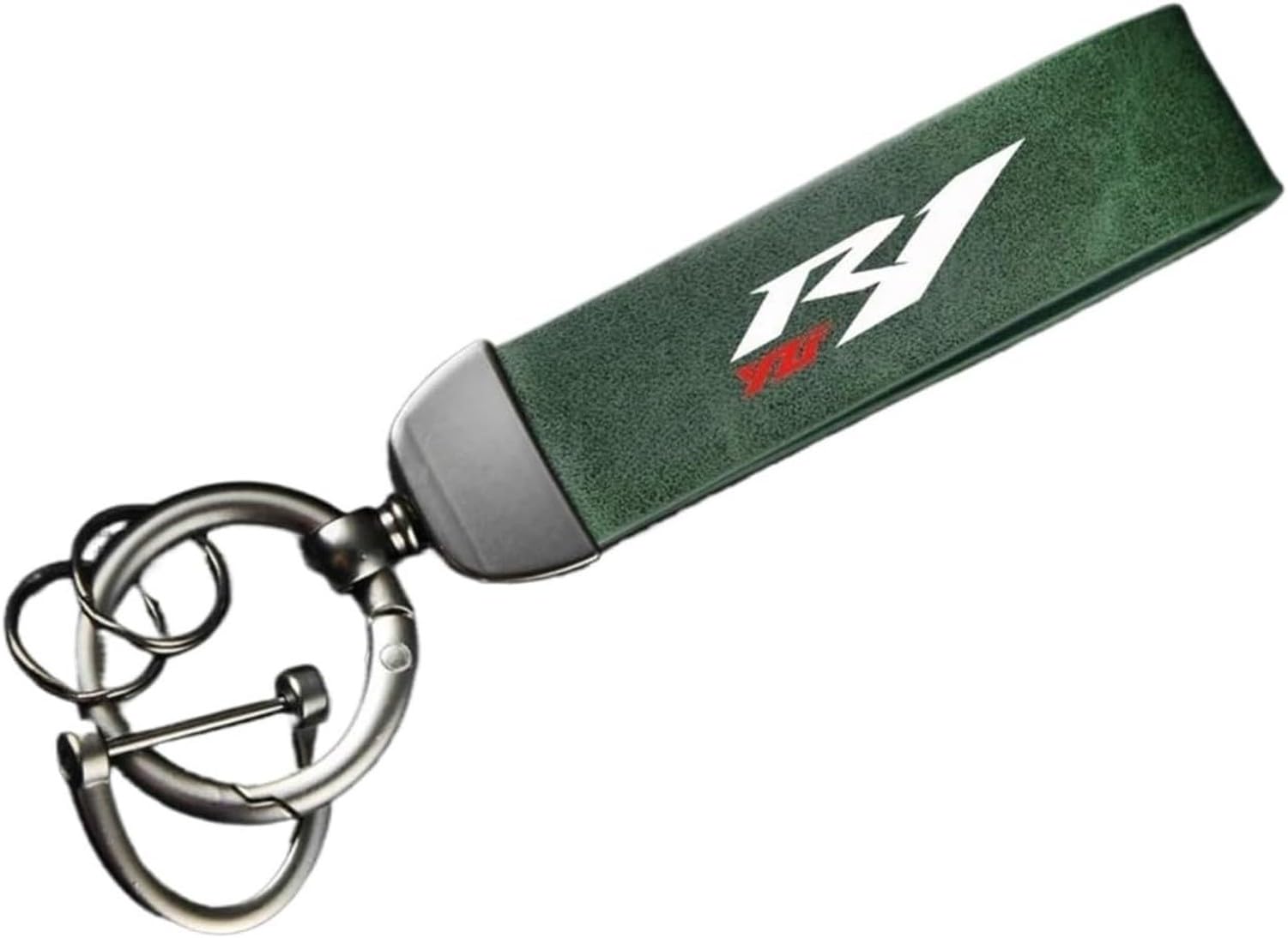 XIUNYIE Genuine Leather Motorcycle Key Fob Keychain for YZF R1, R1S: Holder Keyring Protective Key Organiser Motorbike Accessory, C