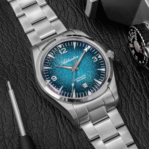 Image of ADDIESDIVE Mens Watch Automatic NH35 /8215 200M Luminous Easy to Read Dial Wrist Watch Minimalist Fashion Simple Watch Analog Date with Leather Strap and Bracelet