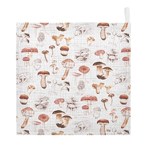 Image of vvfelixl Baby Washcloths Cotton Different Mushrooms Baby Muslin Washcloths Soft Baby Face Towel for Newborn Infants Baby Wipes, 11.8 X 11.8 Inch, 3 Pack