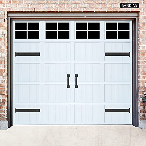 Magnetic Decorative Garage Door Hinges Hardware Kit Attractive Curb Appeal Faux Hinges Handles Decor Hardware 1 Carriage Door Accents 4 Hinges + 2 Handles Black #TOP5